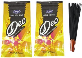 Adhvik Zipper Pack of 2 (140 Gram) Golden star Deo Scented More Premium Incense Sticks Agarbattis for home Worship