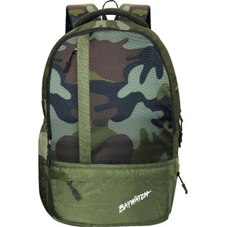 Baywatch 25 Litre Army Printed Unisex Polyester Casual Laptop Backpack (Green)