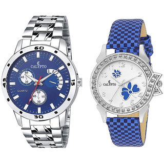 CALYPTO Casual Wear Blue Dial Stainless Steel and Silicone Strap Analog Wrist...