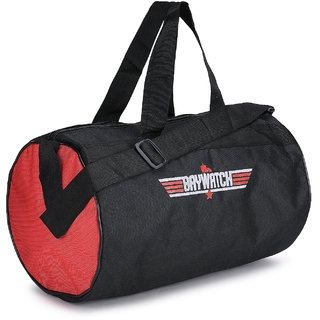 Baywatch GB03 Unisex Casual Canvas Matty Gym Duffle Bag ll Gym Duffle Bags for Men (Black Red)