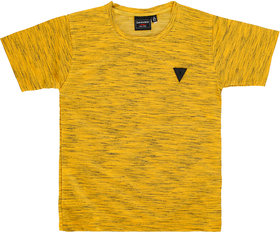 Danaboi Boy's Yellow Pure Cotton Solid T-shirt