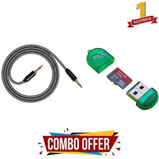 2 meter aux cable with usb card reader dmd