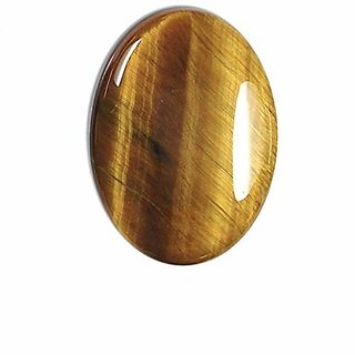                       Bhairaw gems 10.25 Ratti 100 Natural Earth Mined Tiger's Eye Gemstone Natural Certified Loose Chitti Stone                                              