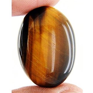                       Bhairaw gems 7.25 Ratti 100 Natural Earth Mined Tiger Eye/Tiger Stone Gemstone Natural Certified Loose Chitti Stone                                              