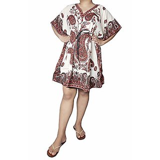                       Ukal Women Sleepwear Beach Gown Nighty Dress Maxi Short Kaftan (Material Multicolor)                                              