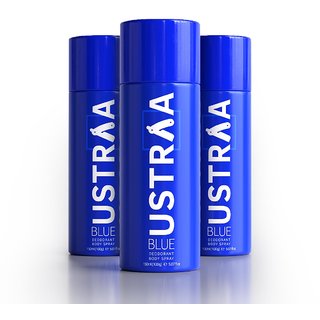                       Ustraa Blue Deodorant Body Spray 150 ml- Set of 3                                              