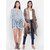Get Wrapped Net Fabric & a Polyester Printed Kimono Combo for Women - Combo Pack of 2