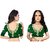 Deep Fashion Women's Embroidered Silk Semi stitched Lehenga Choli with Dupatta(Free size)-(green)