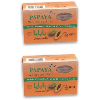                       RDL Papaya Whitening Soap (Pack Of 2, 135g Each)                                              