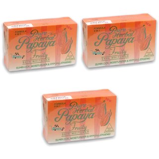                       Pure Herbal Papaya Soap (Pack Of 3, 135g Each)                                              