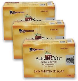 Active White Papaya Skin whitening soap (Pack Of 3, 135g Each)