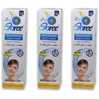                       Goree Whitening With lycopene Face wash 70ml (Pack Of 3)                                              