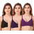 Fasense Women's Cotton Solid Color Wire Free Non Padded Bra (Pack of 3)