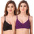Fasense Women's Cotton Solid Color Wire Free Non Padded Bra (Pack of 2)