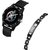 Black Avenger Plastic Strip With King Bracelet Combo Watch For Men
