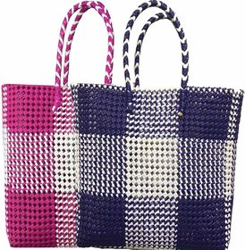 GR Trend Handmade Washable Multipurpose Utility Plastic Wire Grocery Basket Bag / Koodai Bag