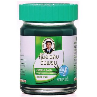 Wangphrom Thai Herbal Green Balm for Massage and Pain Relief 50g