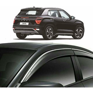 Door Visor For CRETA New from 2020 Onwards Model Genuine ABS Plastic Non Breakable(Chrome Lining ) Door Visor For CRETA New from 2020 Onwards Model Genuine ABS Plastic Non Breakable(Chrome Lining )