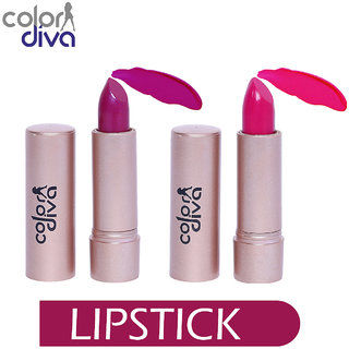 Color Diva Lipstick-PINK PERFECT & ROSY RED-111 & 509-(Rose Gold Corolla) (Set of 2)