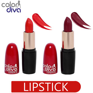 Color Diva Lipstick-TANGY ORANGE & INDIE MAROON-107 & 508-(Bullet) (Set of 2)