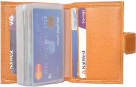 Hide & Sleek Tan Leatherite Credit Card Case