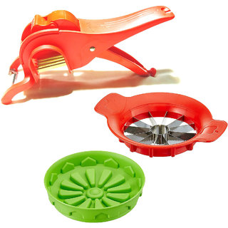 Combo Pack of 2 in 1 Vegetables Cutter with Peeler and Apple Cutter