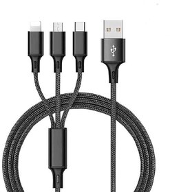 HiPlus 3 in 1 Charging Cable Fast Charging and Data Sync USB Cable for Android Smartphones, IOS and Type C Devices