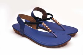 Puransh Women's Blue Sandal