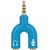 Anshmit Blue Light Blue U Shape Type-C Audio Jack to Headphone Microphone Splitter Converter Adaptor 1 Male 2 Female/Dua