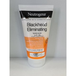 Neutrogena Blackhead eliminating facial scrub 150ml clinically proven without sulphates mineral oil pack of 1