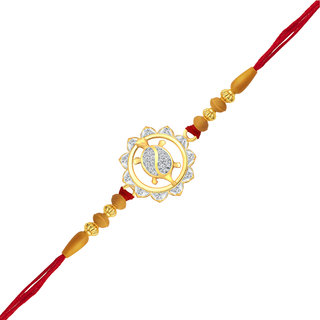                       Vighnaharta Framing Tortoise CZ Rhodium Plated Alloy Rakhi for Lovely Brother - [VFJ1063RKG]                                              