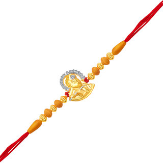                       Vighnaharta Shri Krishna Gold and Rhodium Plated CZ Rakhi - [VFJ1013RKG]                                              