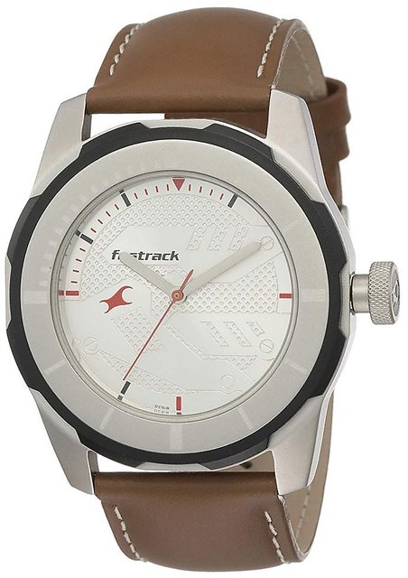 fastrack brown leather strap