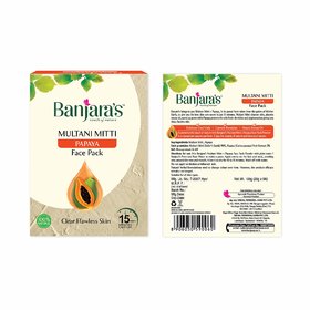 Banjara's Multani Mitti + Papaya Face Pack Powder, 100 g