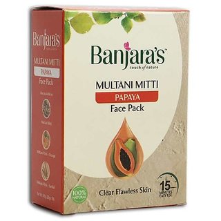                       Banjaras Multani Mitti  Papaya Face Pack 100g (Pack Of 4)                                              