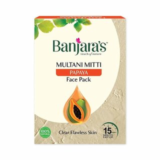 Banjara's Multani Mitti + Papaya Face Pack Powder 100gms Banjara's Multani Mitti + Papaya Face Pack Powder 100gms