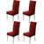 House of Quirk Elastic Chair Cover Stretch Dining Chair Cover Protector Seat Slipcover - Thicken Maroon (Pack of 4)