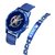 True Colors Blue Plastic Strip And King Bracelet Combo Watch