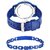 True Colors Blue Plastic Strip And King Bracelet Combo Watch
