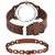 Brown Plzstic Strip With King Bracelet Men Combo Watch