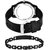 Black Plastic Strip Watch With King Bracelet Combo For Men