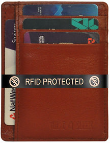 Hide & Sleek RFID Protected Men Brown Genuine Leather Card Holder