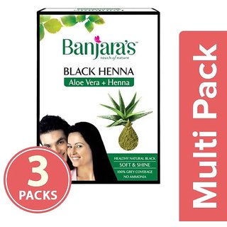 Banjara's Black Henna With Aloevera Hair Colour, 3x20 g (Multipack) Banjara's Black Henna With Aloevera Hair Colour, 3x20 g (Multipack)