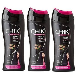 CHIK Protein Solutions Thick  Glossy Black Shampoo 180ml (Pack Of 3)