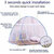 Silver Shine Blue Mosquito Net Foldable Double Bed Net