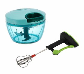 Combo 500 ml Large Vegetable Dori Chopper with 3 Blades  Power Free Hand Blender and Beater in Kitchen appliances with high Speed Combo Kitchen Tool Set