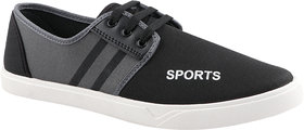 Chevit Mens Gray, Black Casual Sneakers shoes