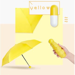 Eastern Club Stylish  Cute Capsule Travel Umbrella 4 Fold Strong  UV Proof Sun-Rain Umbrella (Assorted)