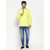 PAUSE Neon Green Solid Hooded Regular Fit Full Sleeve Men's T-Shirt