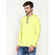 PAUSE Neon Green Solid Hooded Regular Fit Full Sleeve Men's T-Shirt